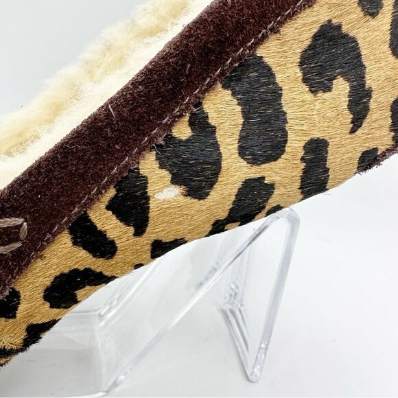 UGG Ansley exotic calf skin cheetah sheepskin lined slipper moccasin Sz 6‎ - Picture 4 of 16